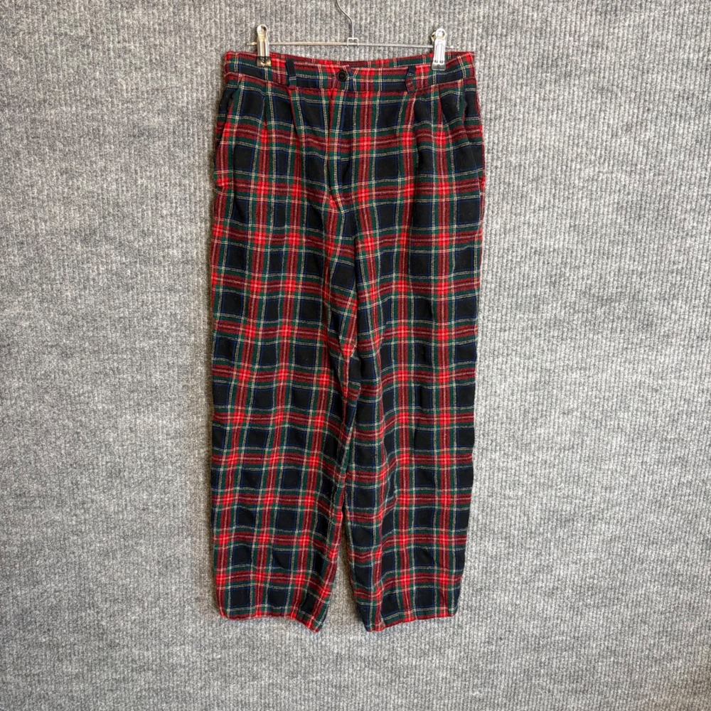 Vintage Pendleton Wool Plaid Pants Size 12 Tartan High Rise Pleated USA